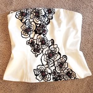 WHBM beaded bustier strapless top